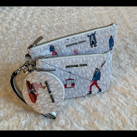 Michael Kors Jet Set Girls JST Multi Wristlet Trio - Bright White Multi - Picture 4 of 9